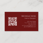 QR-Code Moderner botanischer Sukkulent Visitenkarte (Rückseite)