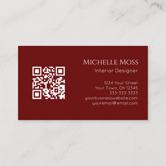 QR-Code Moderner botanischer Sukkulent Visitenkarte (Rückseite)