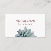 QR-Code Moderner botanischer Sukkulent Visitenkarte (Vorderseite)