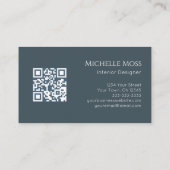 QR-Code Moderner Botanischer Sukkulenter Kaktus Visitenkarte (Rückseite)