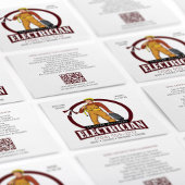 QR Code Moderner Electrician Lighting Contractor Quadratische Visitenkarte