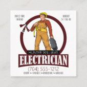 QR Code Moderner Electrician Lighting Contractor Quadratische Visitenkarte (Vorderseite)