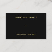 QR Code Moderner eleganter Schwarzer Gold Text Eur Visitenkarte (Vorderseite)