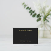 QR Code Moderner eleganter Schwarzer Gold Text Eur Visitenkarte (Stehend Vorderseite)