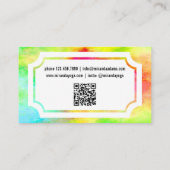 QR-Code Moderner Eleganter Wasserfarbe Yoga-Instru Visitenkarte (Rückseite)