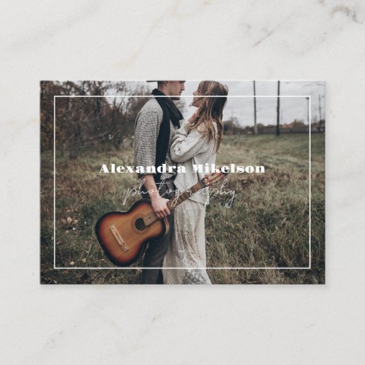 QR Code Moderner Foto Fotograf Visitenkarte (Vorderseite)