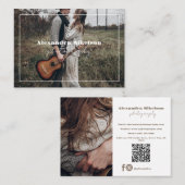 QR Code Moderner Foto Fotograf Visitenkarte (Vorne/Hinten)