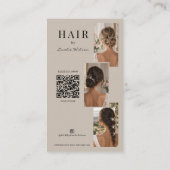 QR-Code Moderner Friseur-Foto Visitenkarte (Rückseite)