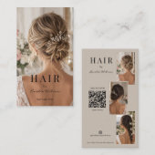 QR-Code Moderner Friseur-Foto Visitenkarte (Vorne/Hinten)