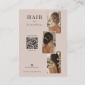 QR-Code Moderner Friseur-Foto Visitenkarte (Rückseite)