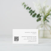 QR CODE Moderner minimalistischer beruflicher Basi Visitenkarte (Stehend Vorderseite)