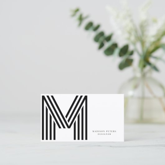 QR-Code moderner minimalistischer Schwarz-Weiß-Mon Visitenkarte (Stehend Vorderseite)