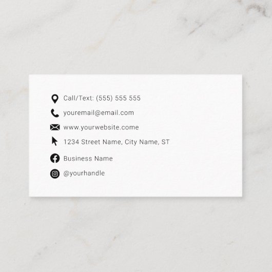 QR-Code Moderner Minimalistischer Zeitrahmen Visitenkarte (Rückseite)