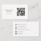 QR-Code Moderner Minimalistischer Zeitrahmen Visitenkarte (Vorne/Hinten)