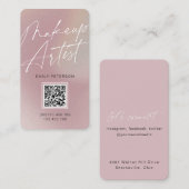QR-Code Moderner Schminkkünstler vertikal Visitenkarte (Vorne/Hinten)