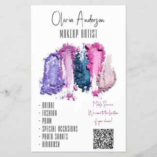 QR Code Moderner Schönheitsschauspieler Makeup Art Flyer