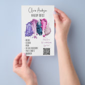 QR Code Moderner Schönheitsschauspieler Makeup Art Flyer (Handgriff)