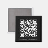 QR-Code | Moderner Schwarzer Benutzerdefinierter T Magnet (Vorderseite/Rückseite)