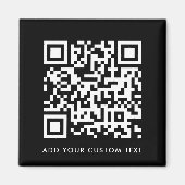 QR-Code | Moderner Schwarzer Benutzerdefinierter T Magnet (Vorne)