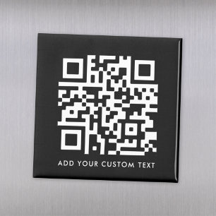 QR-Code   Moderner Schwarzer Benutzerdefinierter T Magnet