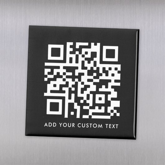 QR-Code | Moderner Schwarzer Benutzerdefinierter T Magnet