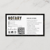 QR-Code | Moderner schwarzer Marmor mobiler Notar Visitenkarte (Rückseite)