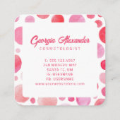 QR Code Moderner, trendiger Abstrakter Kosmetologe Quadratische Visitenkarte (Rückseite)