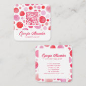 QR Code Moderner, trendiger Abstrakter Kosmetologe Quadratische Visitenkarte (Vorne/Hinten)