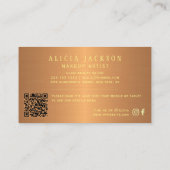 QR CODE Modernes abstraktes Kupfergold - Ihr Name Visitenkarte (Rückseite)