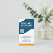 QR-Code | Modernes Abstraktes Wellendesign Visitenkarte (Stehend Vorderseite)