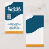 QR-Code | Modernes Abstraktes Wellendesign Visitenkarte (Vorne/Hinten)