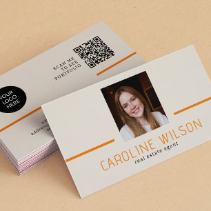 QR CODE Modernes beruflich-minimalistisches Logo-F Visitenkarte