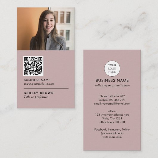 QR-Code Modernes, berufliches Anwesen-Foto Busi Visitenkarte (Vorne/Hinten)