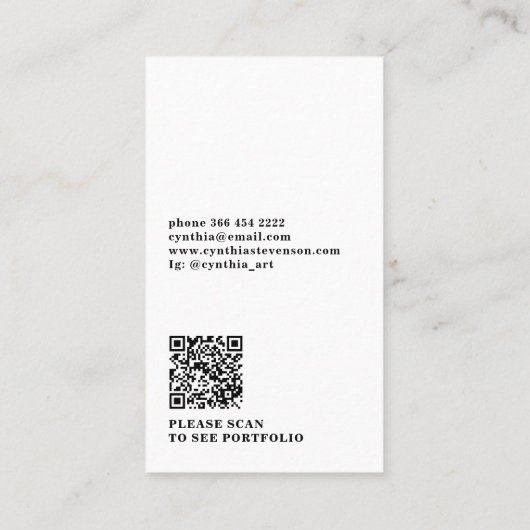 QR CODE Modernes berufliches Modell Foto Visitenkarte (Rückseite)