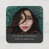 QR-Code Modernes, berufliches, scannbares Foto Quadratische Visitenkarte (Vorderseite)