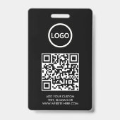 QR-Code | Modernes Black Business-Logo Ausweis (Rückseite)