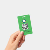 QR-Code | Modernes Black Business-Logo Ausweis (Handheld)