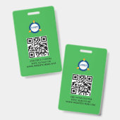QR-Code | Modernes Black Business-Logo Ausweis (Vorder- & Rückseite)
