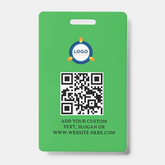 QR-Code | Modernes Black Business-Logo Ausweis (Vorderseite)