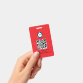 QR-Code | Modernes Black Business-Logo Ausweis (Handheld)