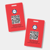 QR-Code | Modernes Black Business-Logo Ausweis (Vorder- & Rückseite)