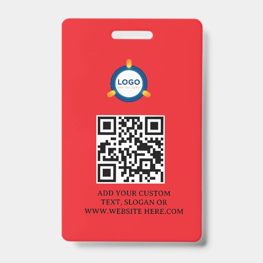 QR-Code | Modernes Black Business-Logo Ausweis (Vorderseite)