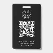 QR-Code | Modernes Black Business-Logo Ausweis (Rückseite)