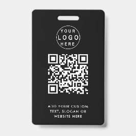 QR-Code | Modernes Black Business-Logo Ausweis