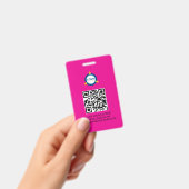 QR-Code | Modernes Black Business-Logo Ausweis (Handheld)