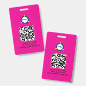 QR-Code | Modernes Black Business-Logo Ausweis (Vorder- & Rückseite)