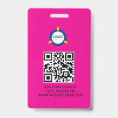 QR-Code | Modernes Black Business-Logo Ausweis (Rückseite)