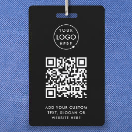 QR-Code | Modernes Black Business-Logo Ausweis