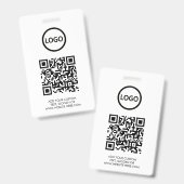 QR-Code | Modernes Black Business-Logo Ausweis (Vorder- & Rückseite)
