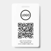 QR-Code | Modernes Black Business-Logo Ausweis (Rückseite)